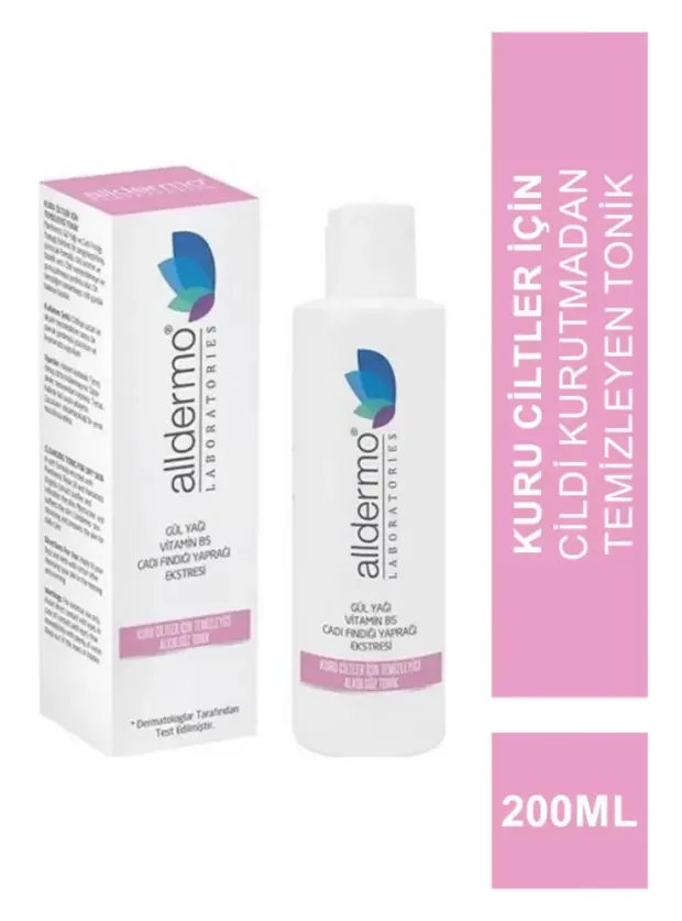 Alldermo Kuru Ciltler için Temizleyici Alkolsüz Tonik 200 ml