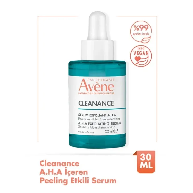 Avene Cleanance Peeling Etkili Laktik Asit ve Süksinik Asit İçeren Cilt Kusurları Karşıtı AHA Serum 30 ml