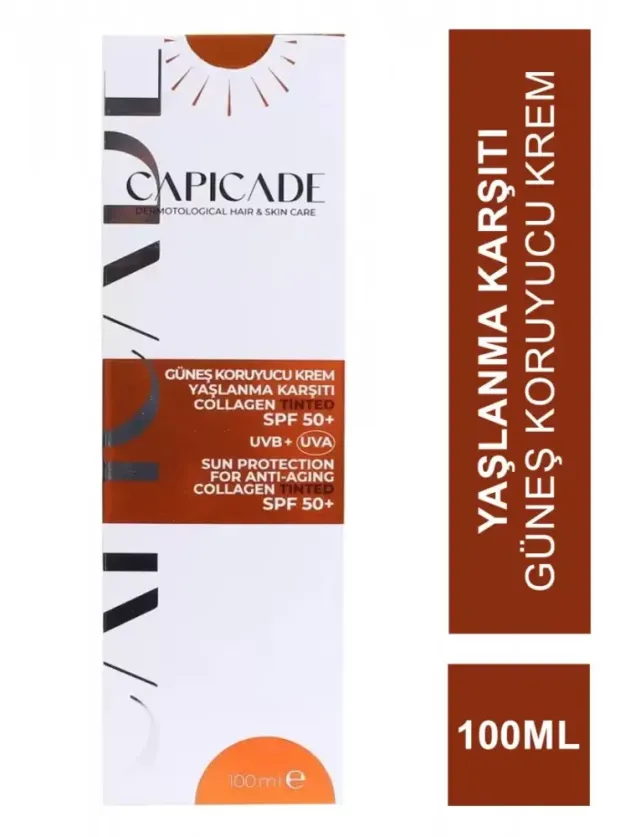 Outlet - Capicade Güneş Koruyucu Krem Spf 50+ Yaşlanma Karşıtı - Renkli 100 ml