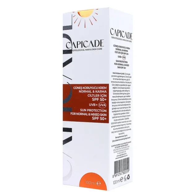 Capicade Güneş Koruyucu Krem Spf 50+ Normal & Karma Cilt 100 ml