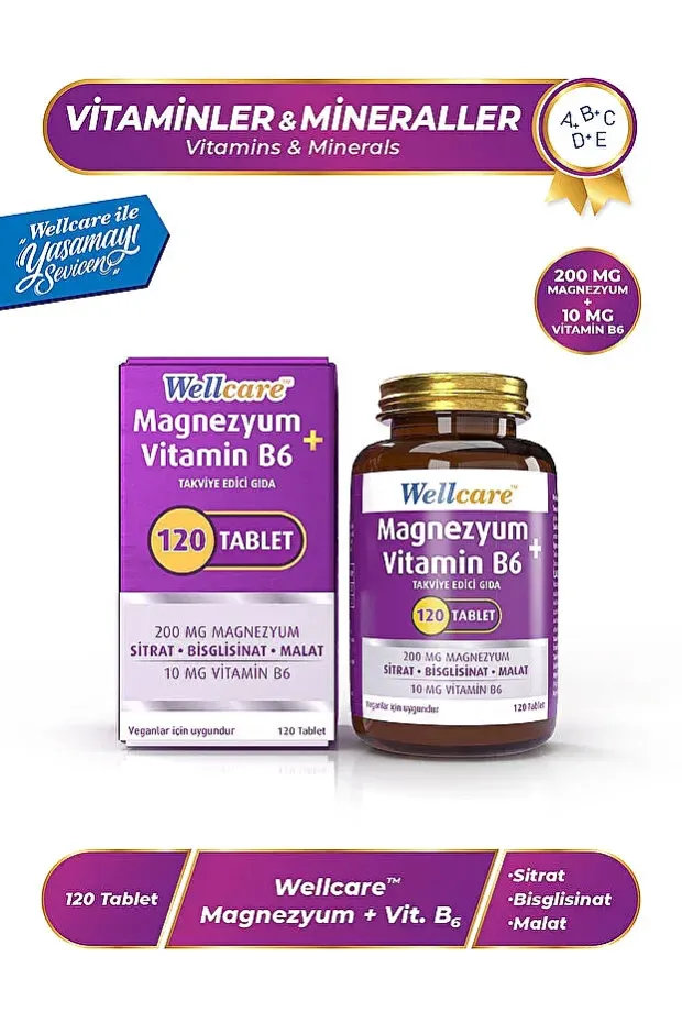Wellcare Magnezyum B6 Vitamini 120 Tablet