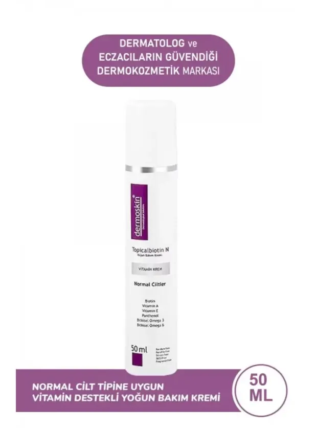 Dermoskin Topicalbiotin N Cream 50 ml Yoğun Nemlendirici Bakım Kremi
