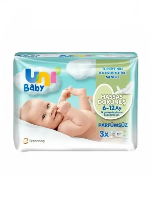 Uni Baby Hassas Dokunuş 6-12 Yaş Islak Mendil 3x52 adet