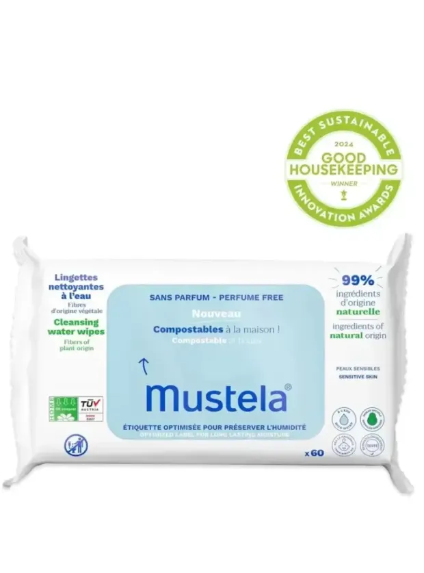 Mustela Kompostlanabilir Parfümsüz Temizleme Mendili 60 Adet