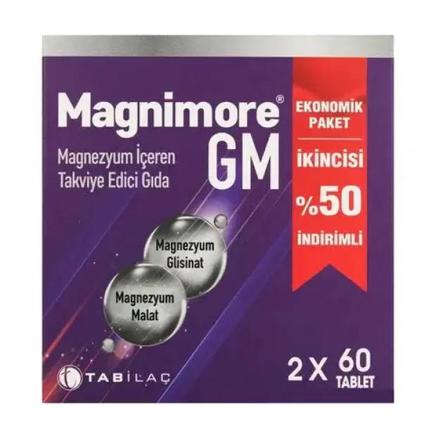 Magnimore GM Magnezyum 60 Tablet 2'li Avantajlı Paket