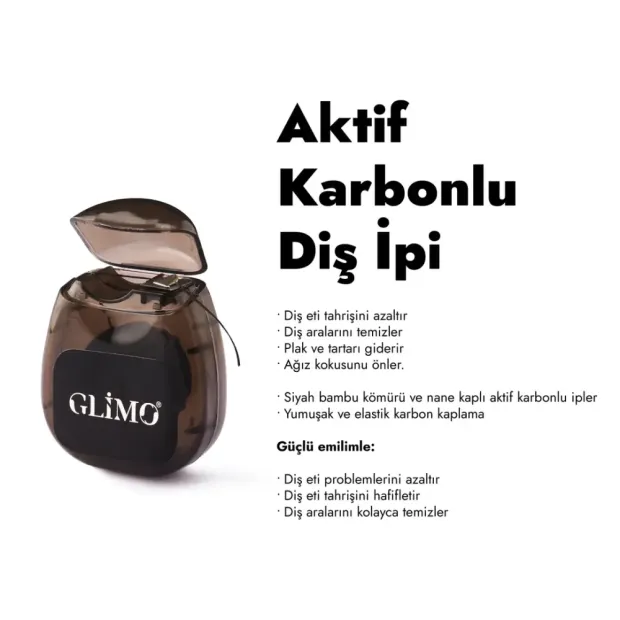 Glimo Aktif Karbonlu Diş İpi 25M