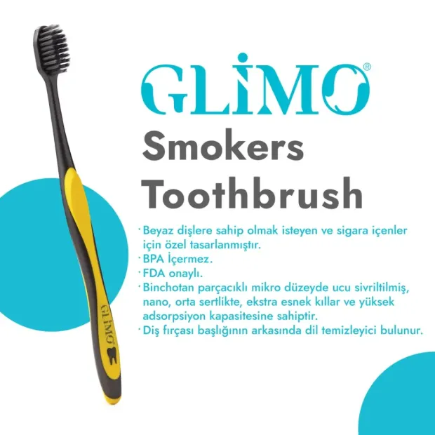 Glimo Smokers Beyazlatıcı Diş Fırçası Medium