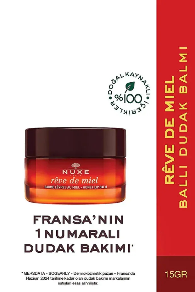 Nuxe Reve de Miel Baume Levres Besleyici ve Onarıcı Ballı Dudak Balsamı 15 gr