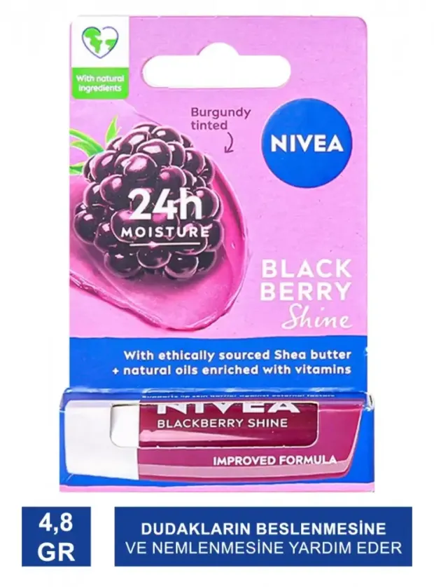 Nivea Bakım Yapan Dudak Bakım Kremi Black Berry 4,8 gr