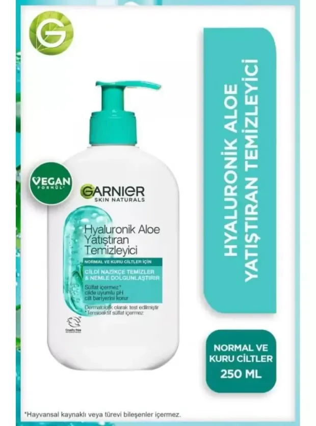 Garnier Hyaluronik Aloe Yatıştıran Temizleyici - Normal & Kuru Ciltler - 250 ml