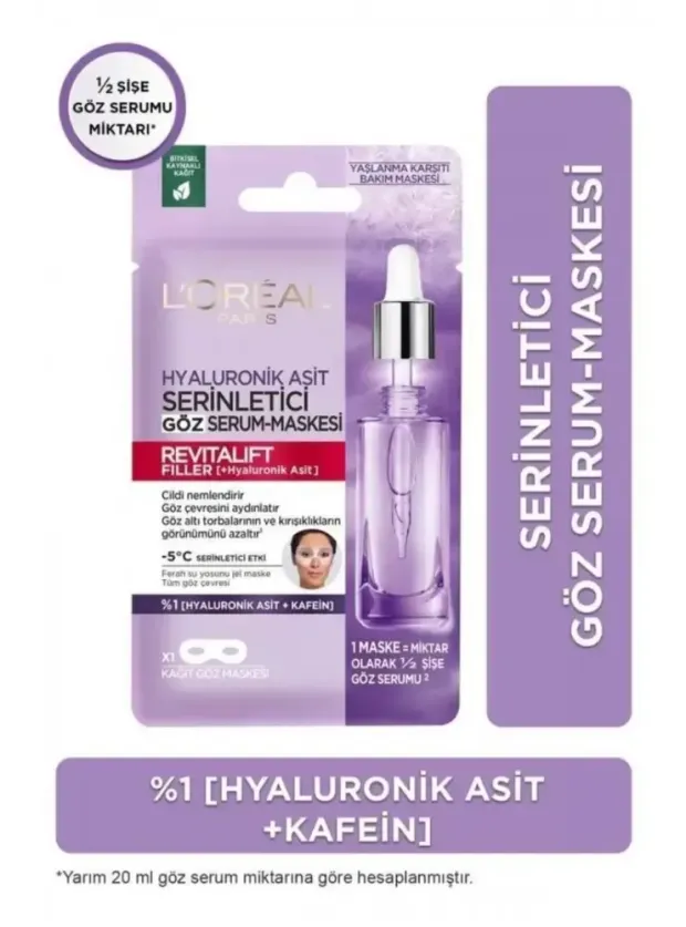 Loreal Paris Revitalift Filler Serinletici Kağıt Göz Serum Maskesi