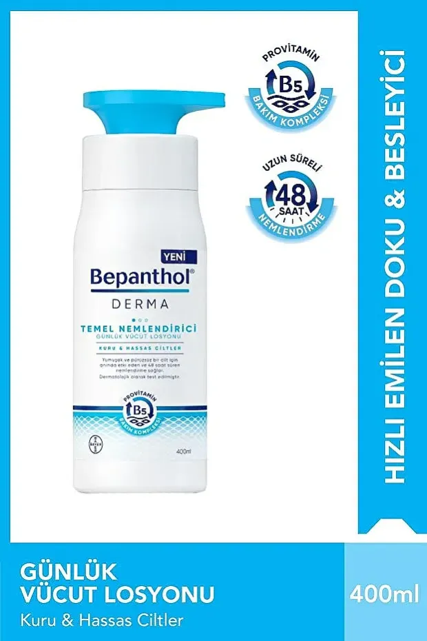 Bepanthol Derma Temel Nemlendirici Günlük Vücut Losyonu 400 ml