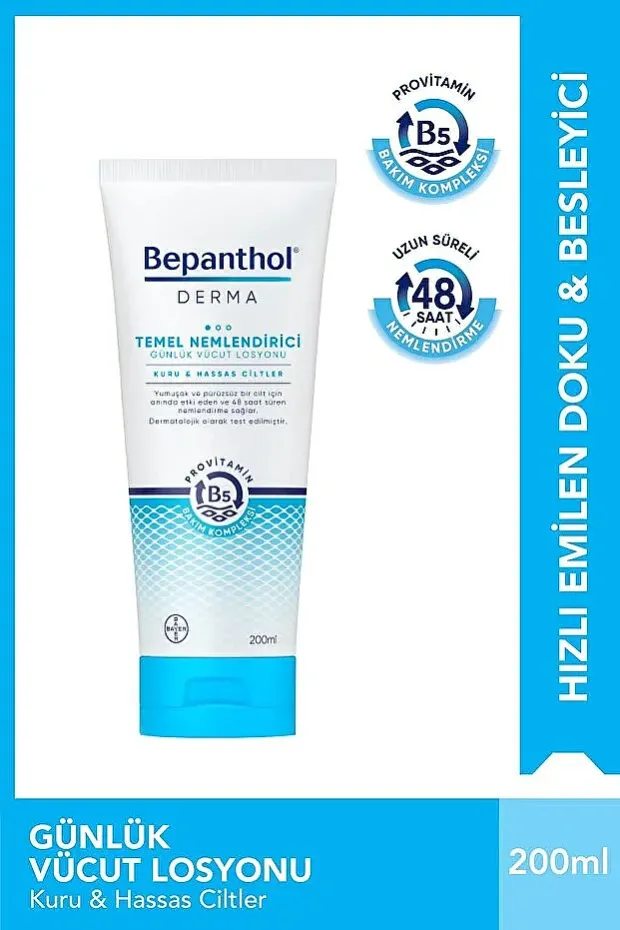 Bepanthol Derma Temel Nemlendirici Kuru Hassas Ciltler Losyon 200 ml