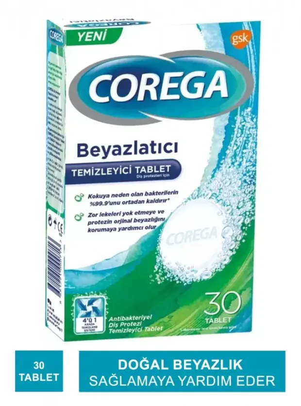 Corega Temizleyici Beyazlatıcı 30 Tablet