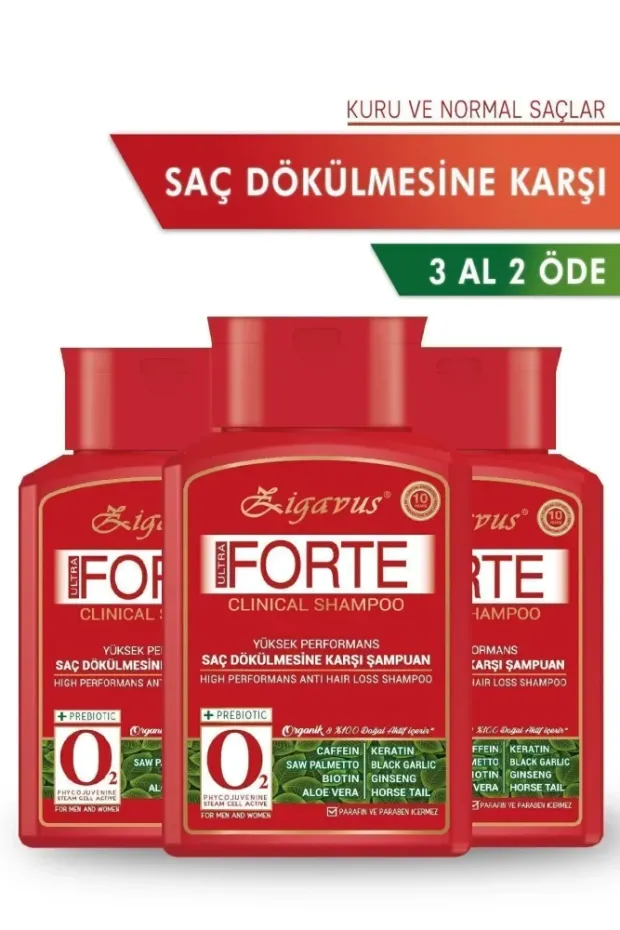 Zigavus Forte Saç Dökülmesine Karşı Şampuan - Kuru Ve Normal Saçlar - 300 ml 3 Al 2 Öde