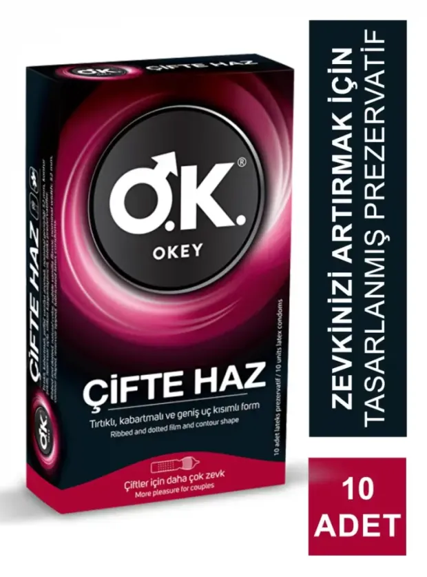 Okey Çifte Haz Prezervatif 10'lu