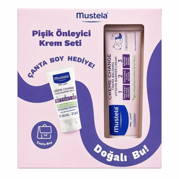 Mustela Vitamin Barrier 1-2-3 100 ml Pişik Kremi Çanta Boy Hediyeli Krem Seti