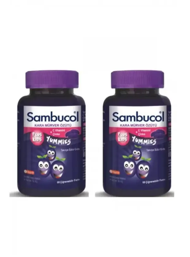 Sambucol Plus Kids Yummies 60 Çiğnenebilir Jelibon 2'li Set