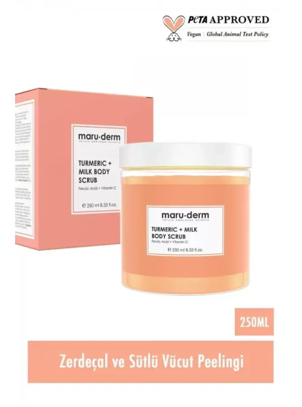 Maruderm Body Scrub ; Zerdeçal + Süt Vücut Peelingi ; C Vitamini + Ferulik Asit 250 ML