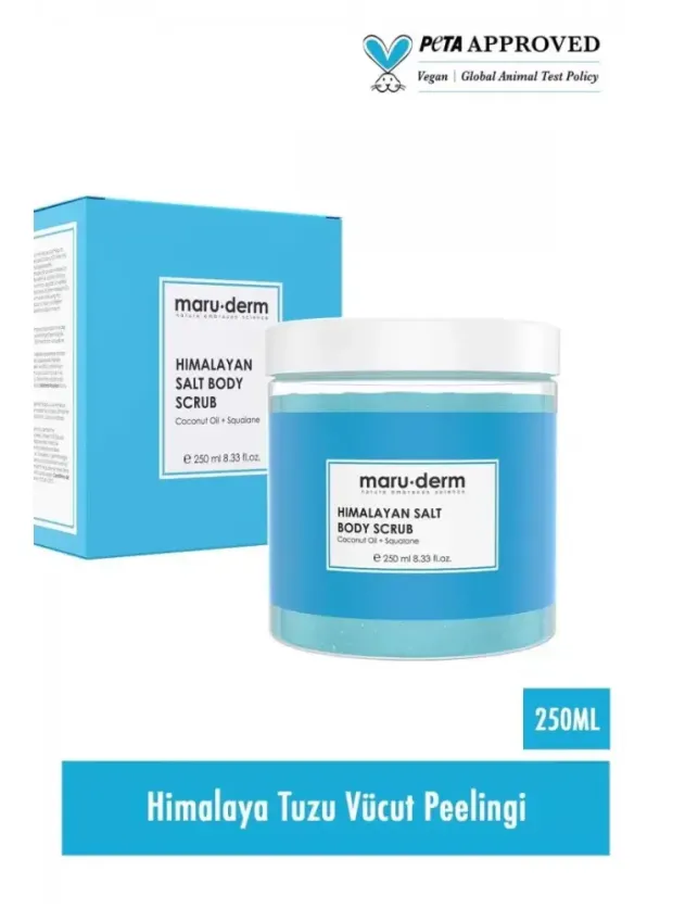 Maruderm Body Scrub ; Himalaya Tuzu Vücut Peelingi ; Squalane + Hindistan Cevizi Yağı 250 ML