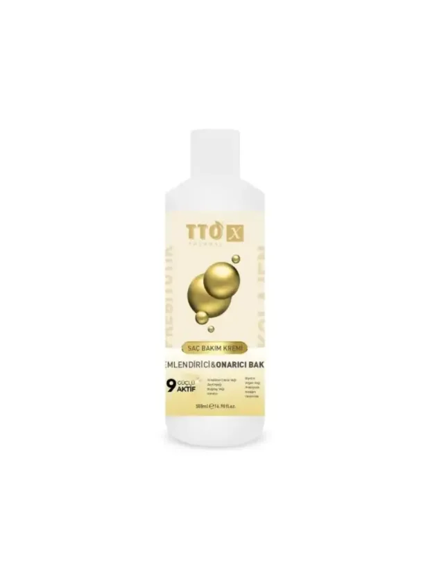 TTO X Kolajen ve Prebiyotik Nemlendirici & Onarıcı Saç Bakım Kremi 500ml