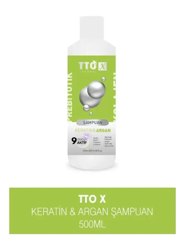 TTO X Kolajen ve Prebiyotik Keratin & Argan Şampuan 500ml