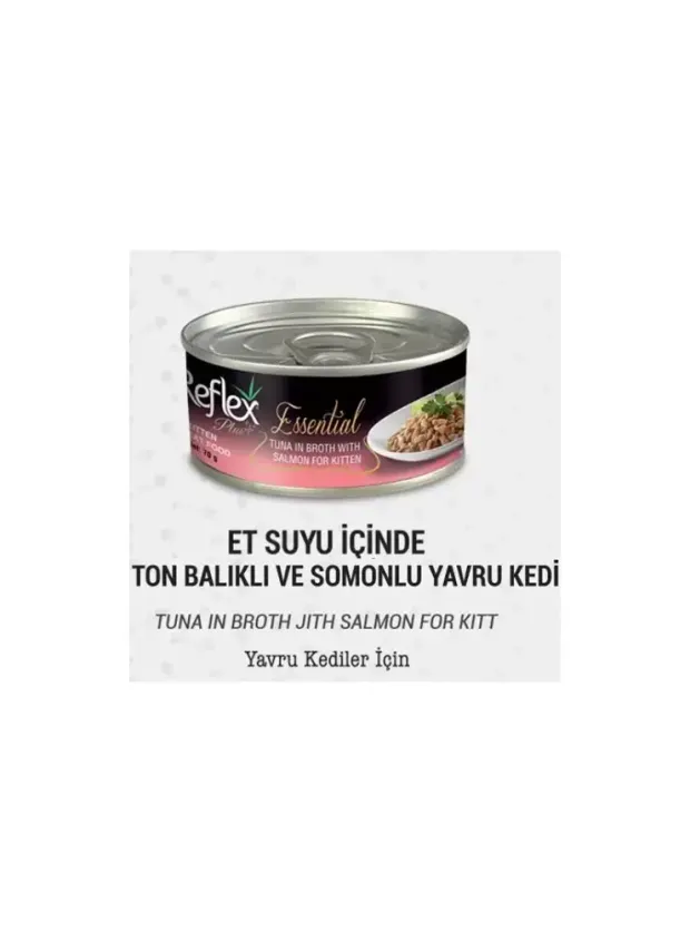 Reflex Plus+ Essential Et Suyu İçinde Ton Balıklı & Somonlu Yavru Kedi Maması 70Gr