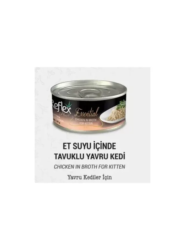Reflex Plus+ Essential Et Suyu İçinde Tavuklu Yavru Kedi Maması 70Gr