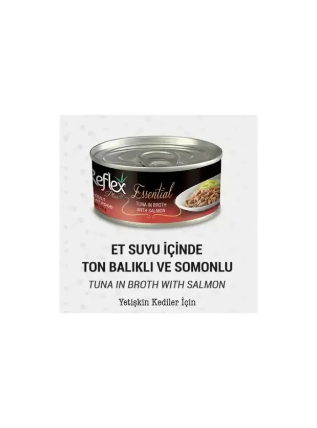 Reflex Plus+ Essential Et Suyu İçinde Ton Balıklı & Somonlu Yetişkin Kedi Maması 70Gr