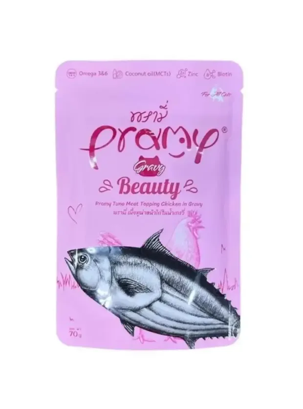 Pramy Sos İçinde Ton Balıklı Ve Tavuklu Yetişkin Kedi Maması 70G
