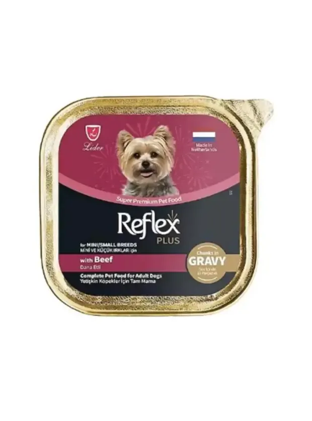 Reflex Plus Sos İçinde Et Parçacıklı Dana Etli Mini Ve Küçük Irklar İçin Yetişkin Köpek Maması 85 G