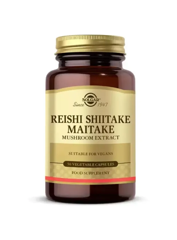 Solgar Reishi Shiitake Maitake Mushroom Extract 50 Bitkisel Kapsül
