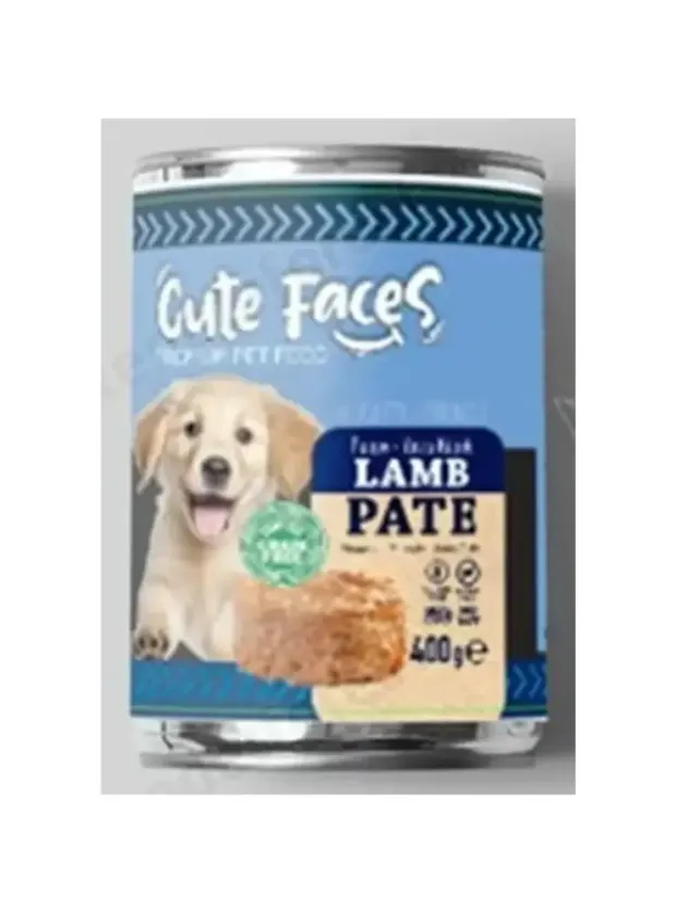 Cute Faces Tahılsız Pate Kuzu Etli Pirinçli Yavru Köpek Konserve 400 gr