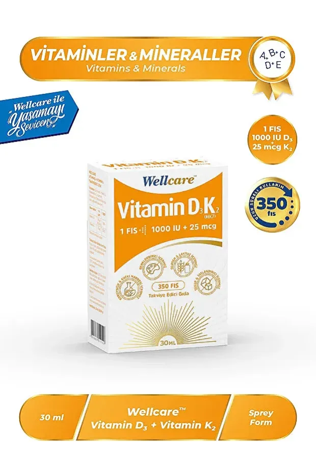 Wellcare D3K2 Sprey 30 ml