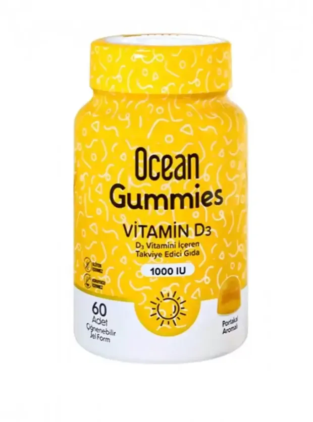 Ocean Gummies Vitamin D3 1000IU 60 Yumuşak Tablet