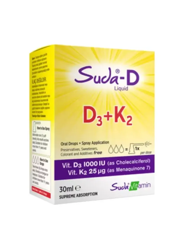 Suda Vitamin Suda-D D3+K2 Takviye Edici Gıda 30 ml