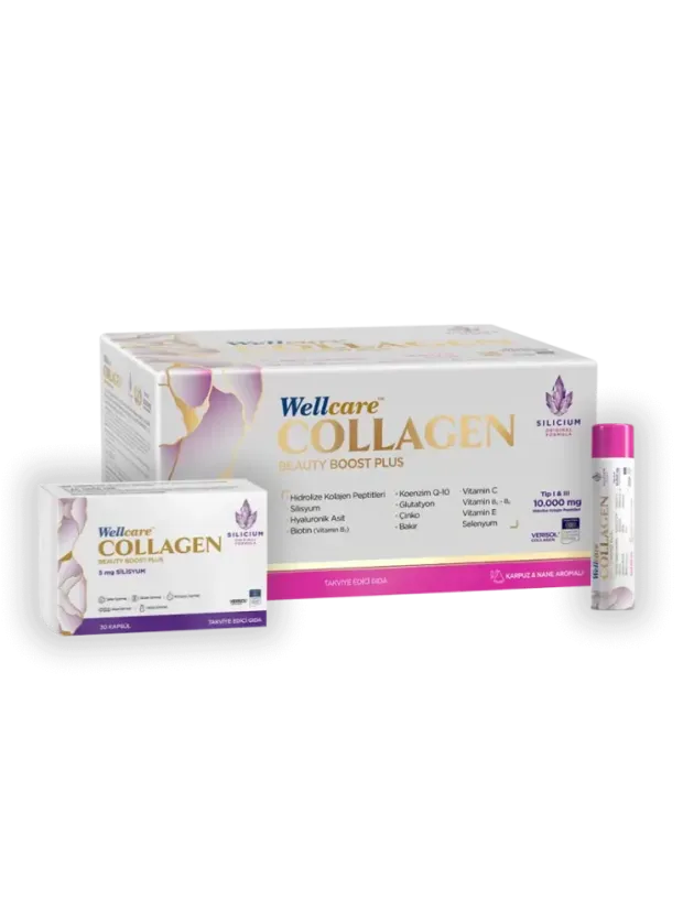 Wellcare Collagen Beauty Boost Plus - Karpuz & Nane Aromalı - 10.000 mg Likit Form 40mlx30Shot & 30 Kapsül