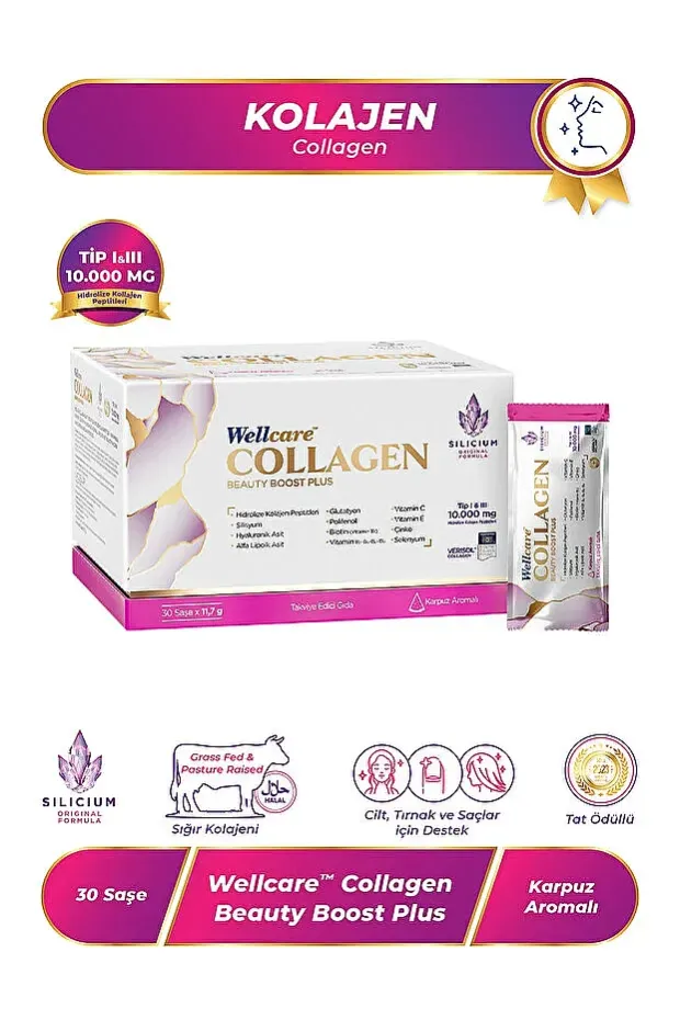 Wellcare Collagen Beauty Boost Plus Karpuz Aromalı 11|7gr x 30 Saşe
