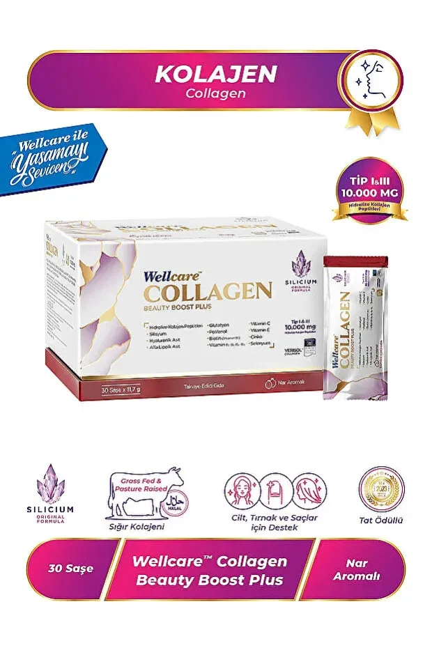 Wellcare Collagen Beauty Boost Plus Nar Aromalı 11|7gr x 30 Saşe