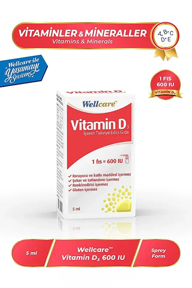 Wellcare Vitamin D3 600 IU 5ml
