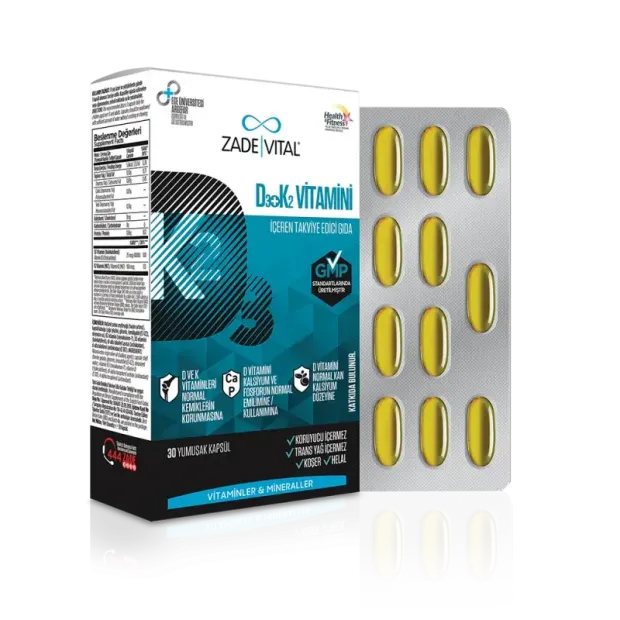 Zade Vital D3 + K2 Vitamini 30 Kapsül
