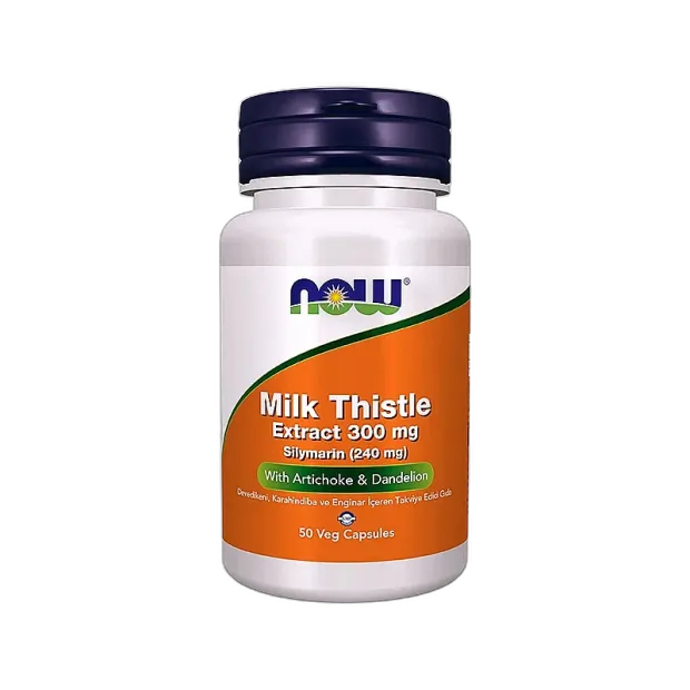 Now Milk Thistle Extract 300 mg Silymarin (240 mg) With Artichoke Dandelion 50 Kapsül