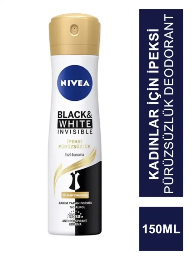 Nivea Black White Invisible Deodorant For Women İpeksi Pürüzsüzlük 150 ml