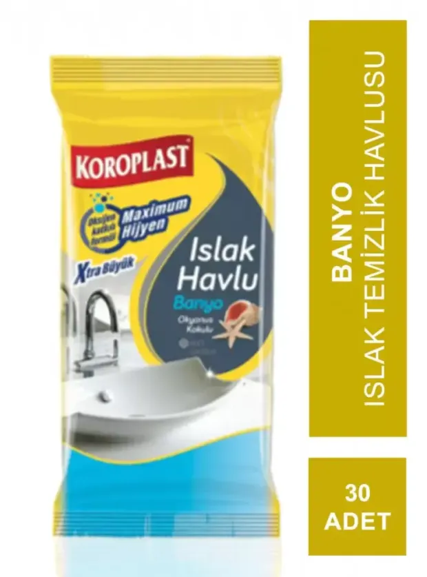 OUTLET - Koroplast Islak Temizlik Havlusu - Banyo ( Okyanus Kokulu ) 30 Adet