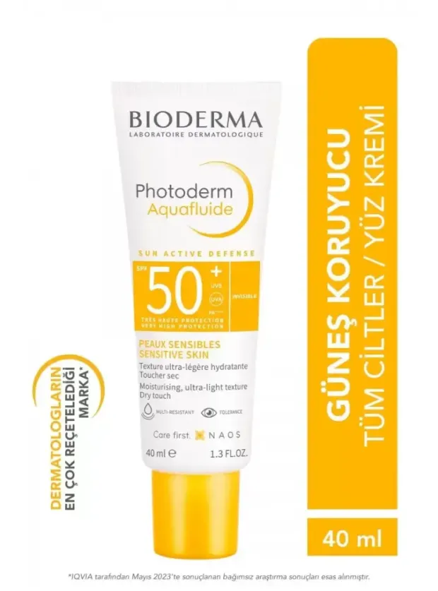 OUTLET - Bioderma Photoderm Aquafluid SPF50+ Tüm Ciltler Renksiz Güneş Kremi 40 ml