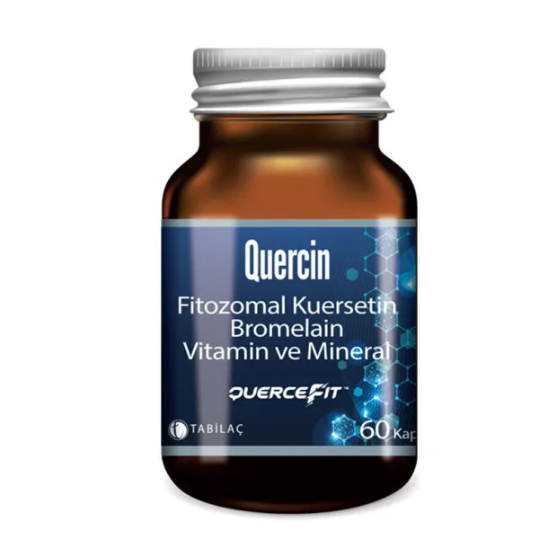 Tab İlaç Quercin Kuersetin| Bromelain| Vitamin ve Mineral 60 Kapsül
