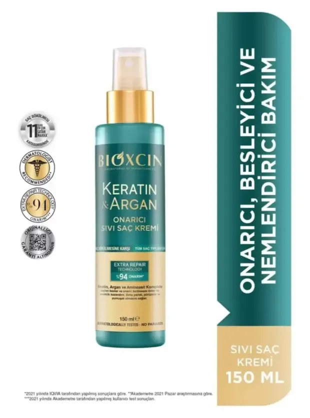 Bioxcin Keratin & Argan Onarıcı Sıvı Saç Kremi 150 ml