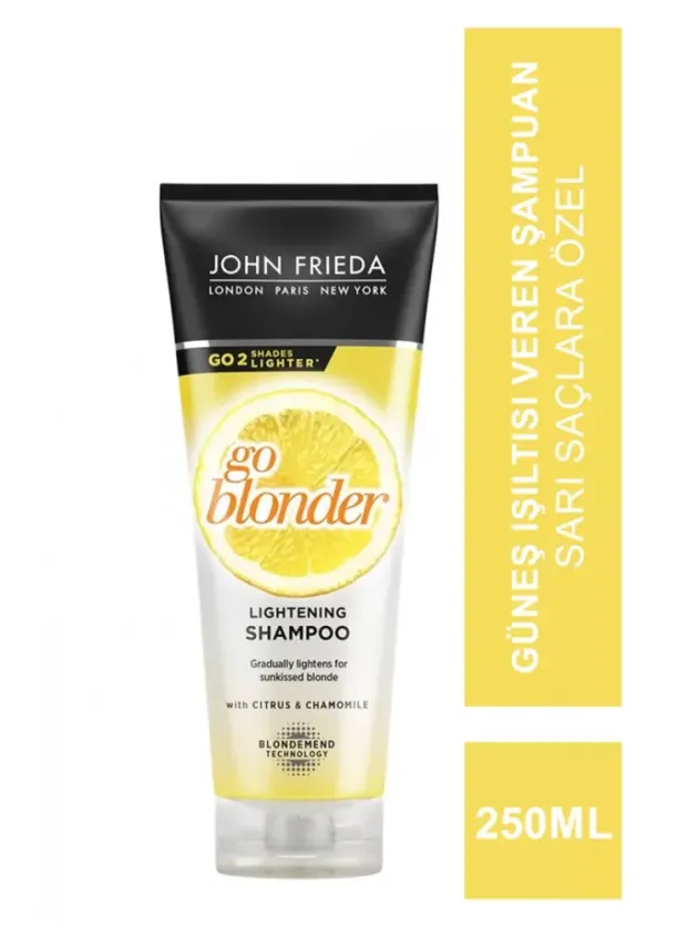 John Frieda Sheer Blonde Go Blonder Lightening Shampoo 250 ml Sarı Saçlara Özel Güneş Işıltısı Veren Şampuan
