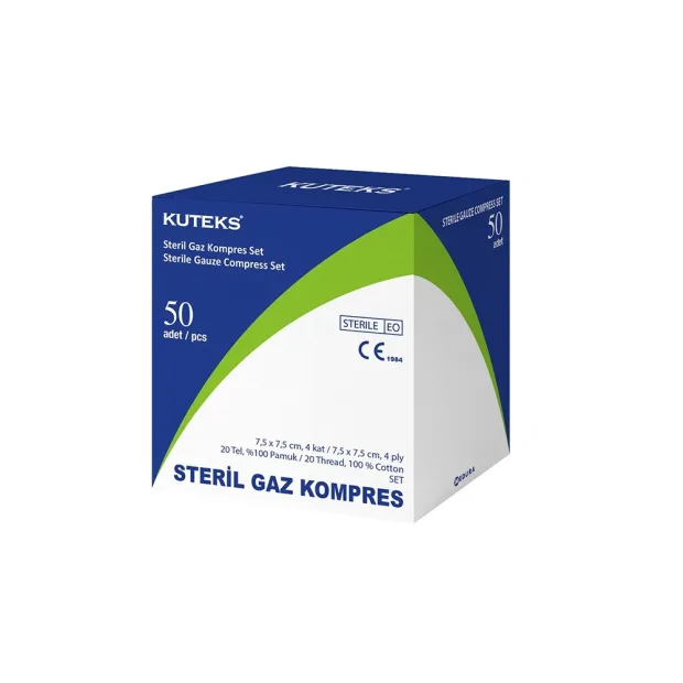 Kuteks Steril Gaz Kompres Eko 7.5 x 7.5 cm (4x25) 100lü (EKO)