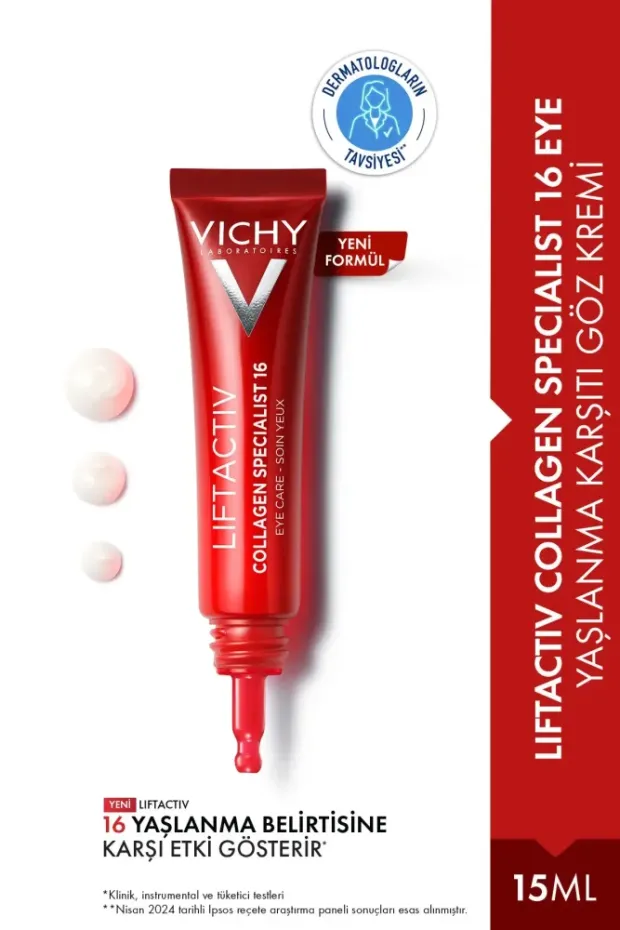 Vichy Liftactiv Collagen Specialist Eye Care - Yaşlanma Belirtilerine Karşı Göz Bakım Kremi - 15 ml